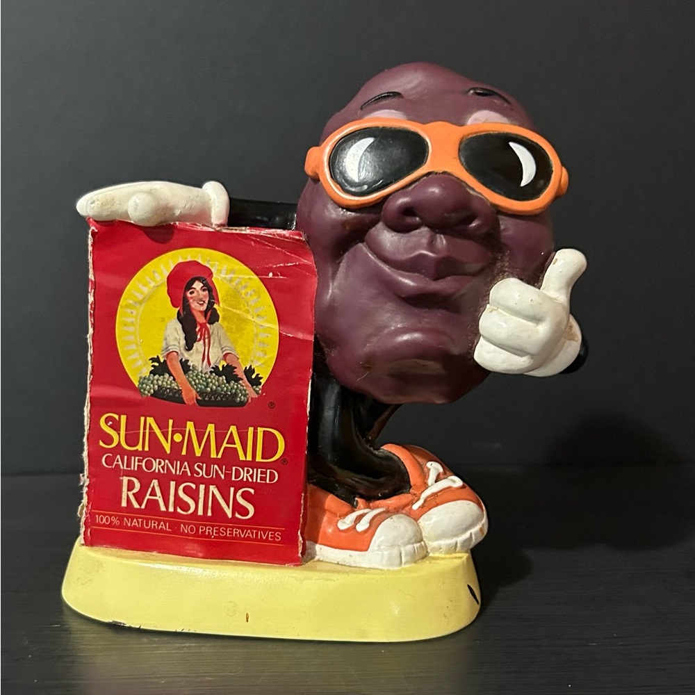 Vintage 1987 California Raisins CALRAB Coin Bank Sunmaid Raisins Advertising